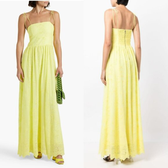Alice + Olivia Yellow Eyelet Maxi Dress - Picture 2 of 16